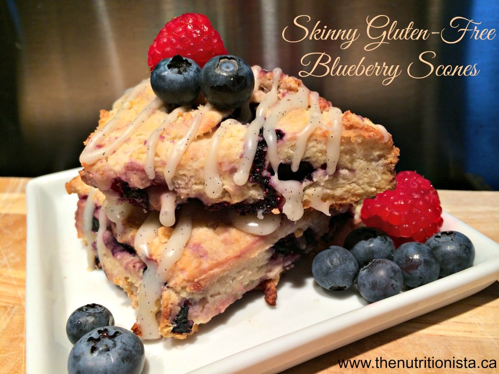 Skinny Gluten-Free Lemon Blueberry Scones - www.thenutritionista.ca (As featured by Gastropost Vancouver)