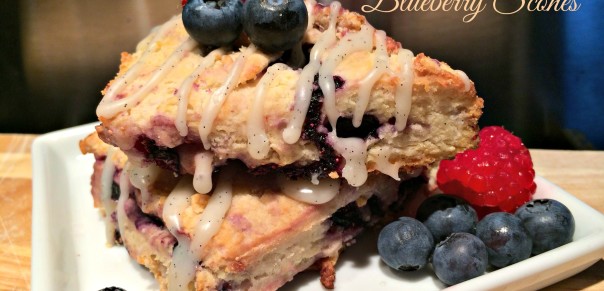 Skinny, gluten free blueberry scones