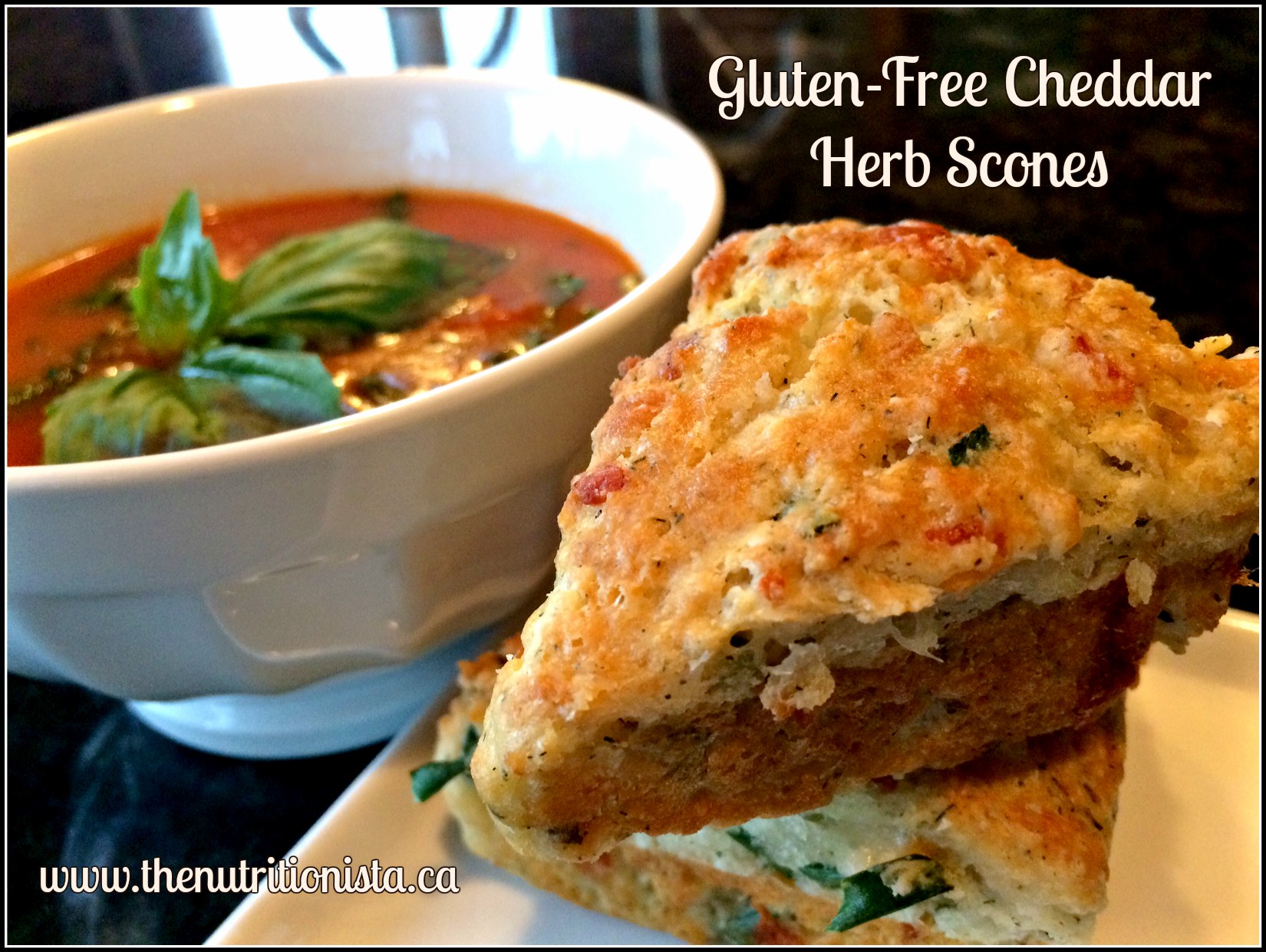 Perfect, light, and fluffy gluten-free cheddar herb scones. vegan adaptable. Via @bcnutritionista