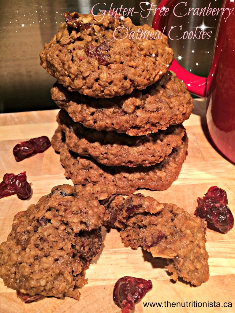 Gluten-Free Cranberry Oatmeal Cookies - www.thenutritionista.ca