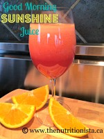 Good morning sunshine! Delicious orange, grapefruit, andstrawberry juice that is the perfect eleglant brunch or energizing breakfast juice to start your day.