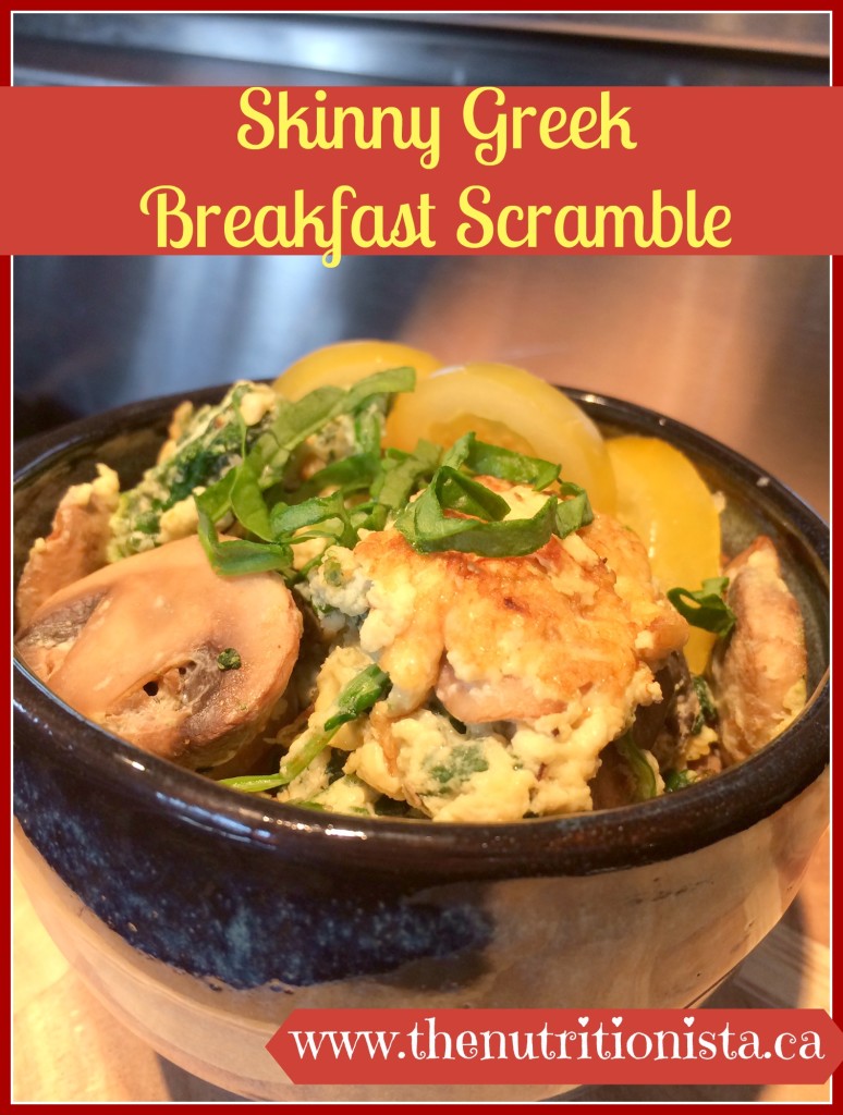 Skinny Greek Breakfast Scramble - via @bcnutritionista 