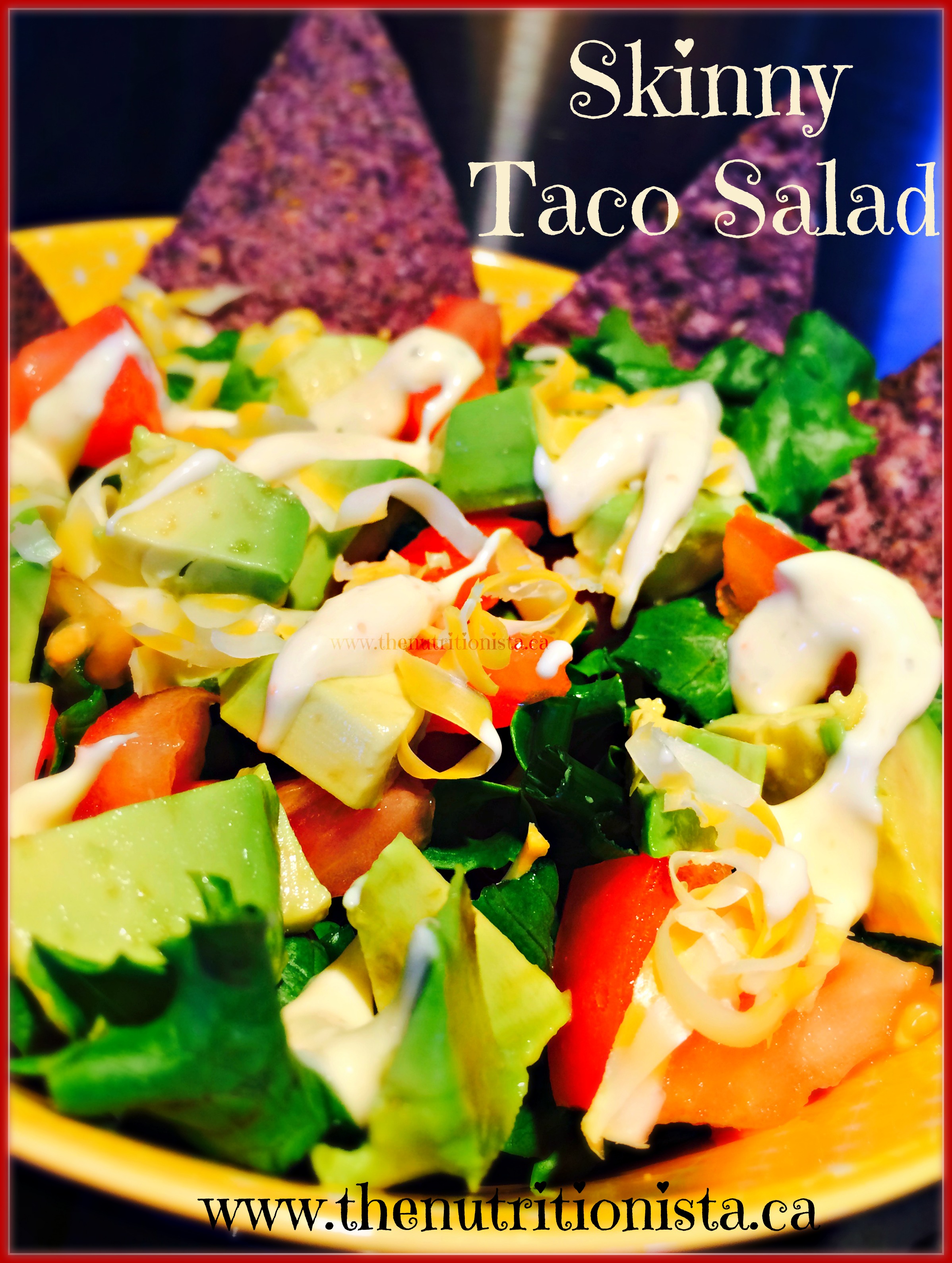 I want to eat this healthy taco salad every day! I also love the healthy Ranch dressing (vegan) recipe. Via @bcnutritionista