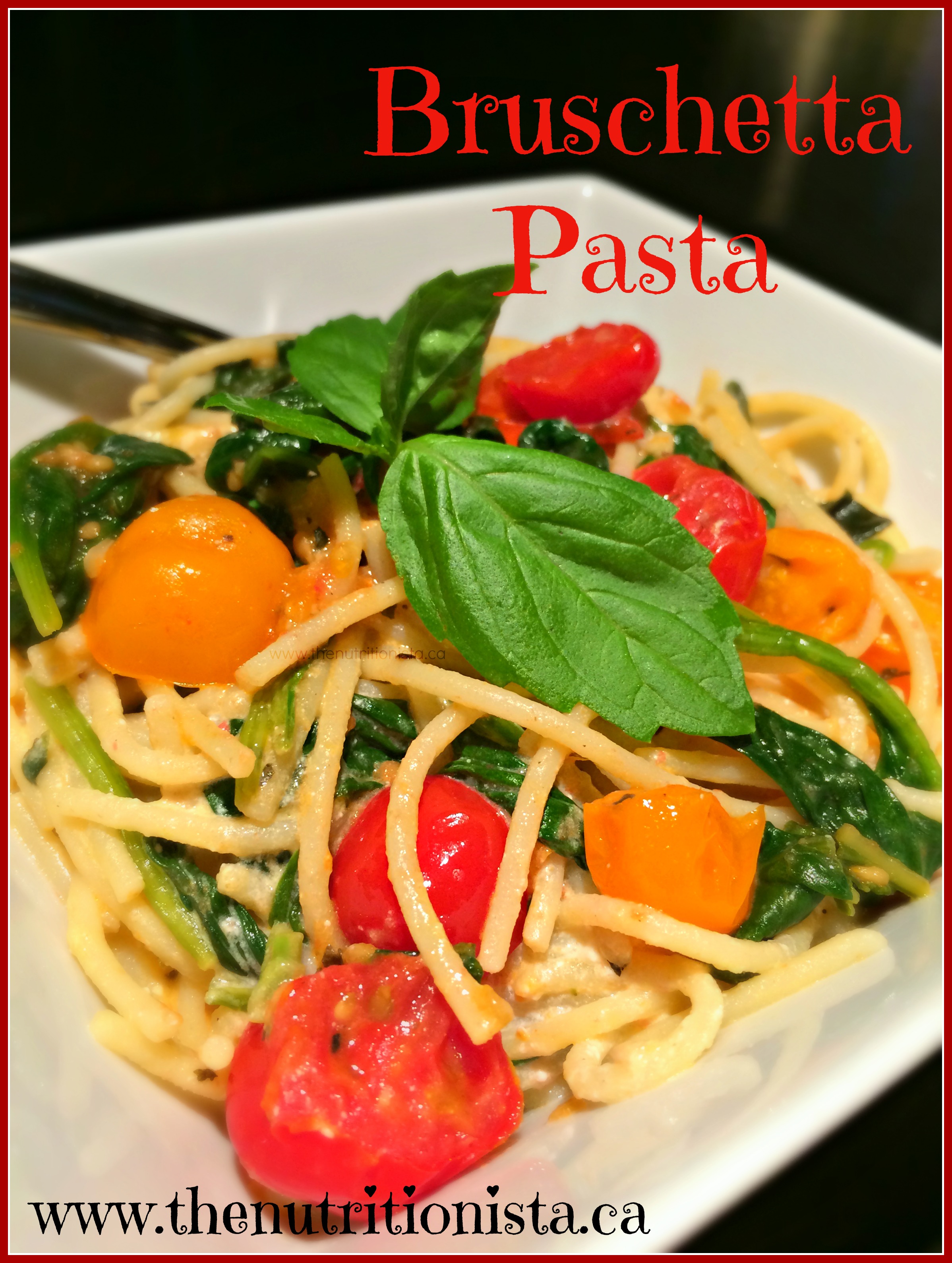 Ultimate gluten free bruschetta pasta - ready in 15 minutes! Via @bcnutritionista