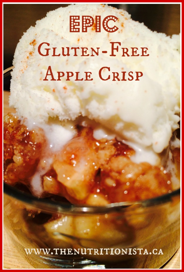 The most epic gluten free apple crisp you will ever put in your mouth. Reduced sugar and vegan adaptable.