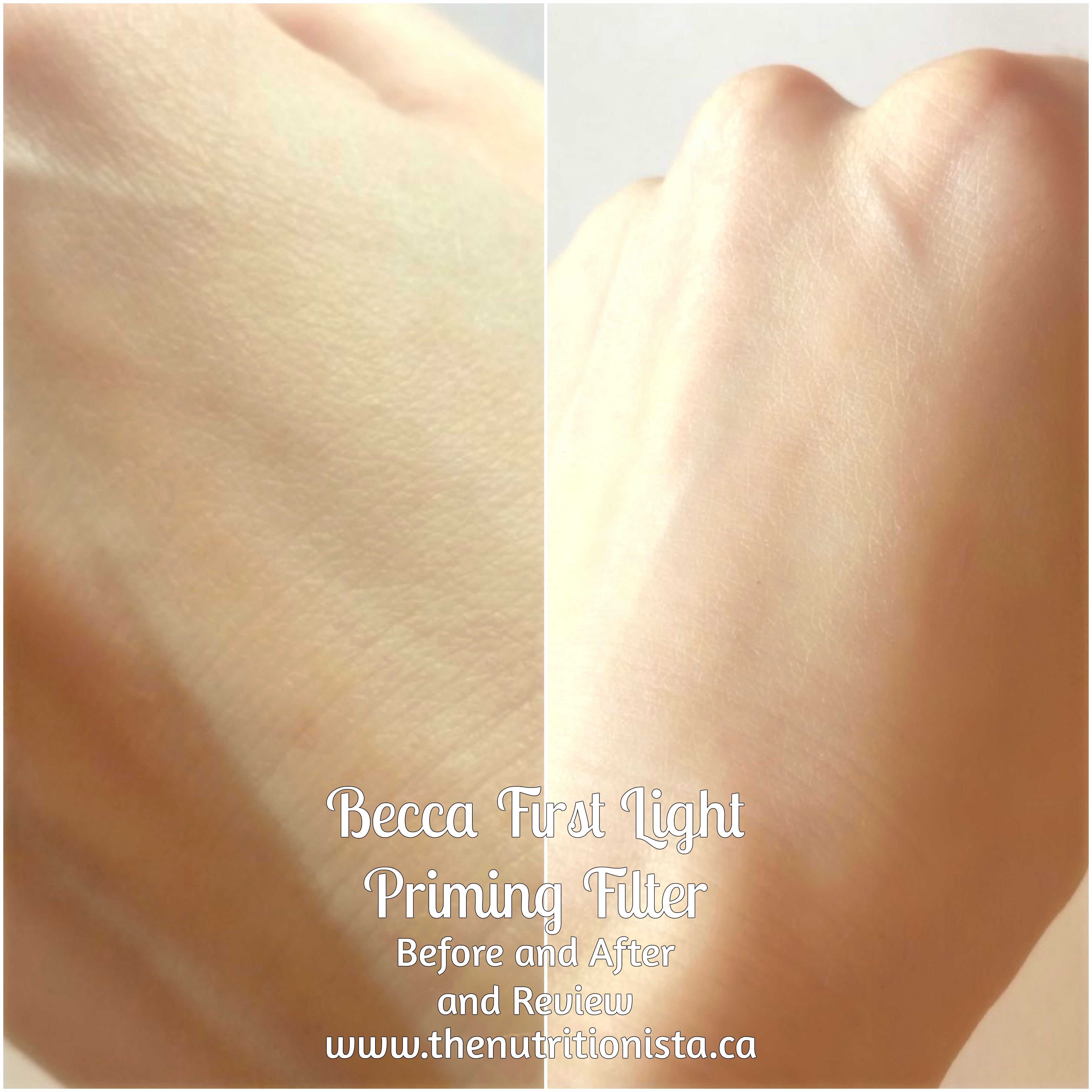 Becca First Light Priming Filter review and before and after pics, Via @bcnutritionista