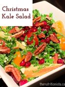 The most delicious healthy Christmas kale salad with pomegranate seeds, pecans, and more for your holiday dinner!