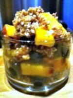 Gluten free nectarine blueberry crisp